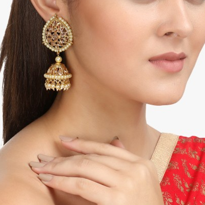 Gold-Plated Dome Shaped Jhumkas